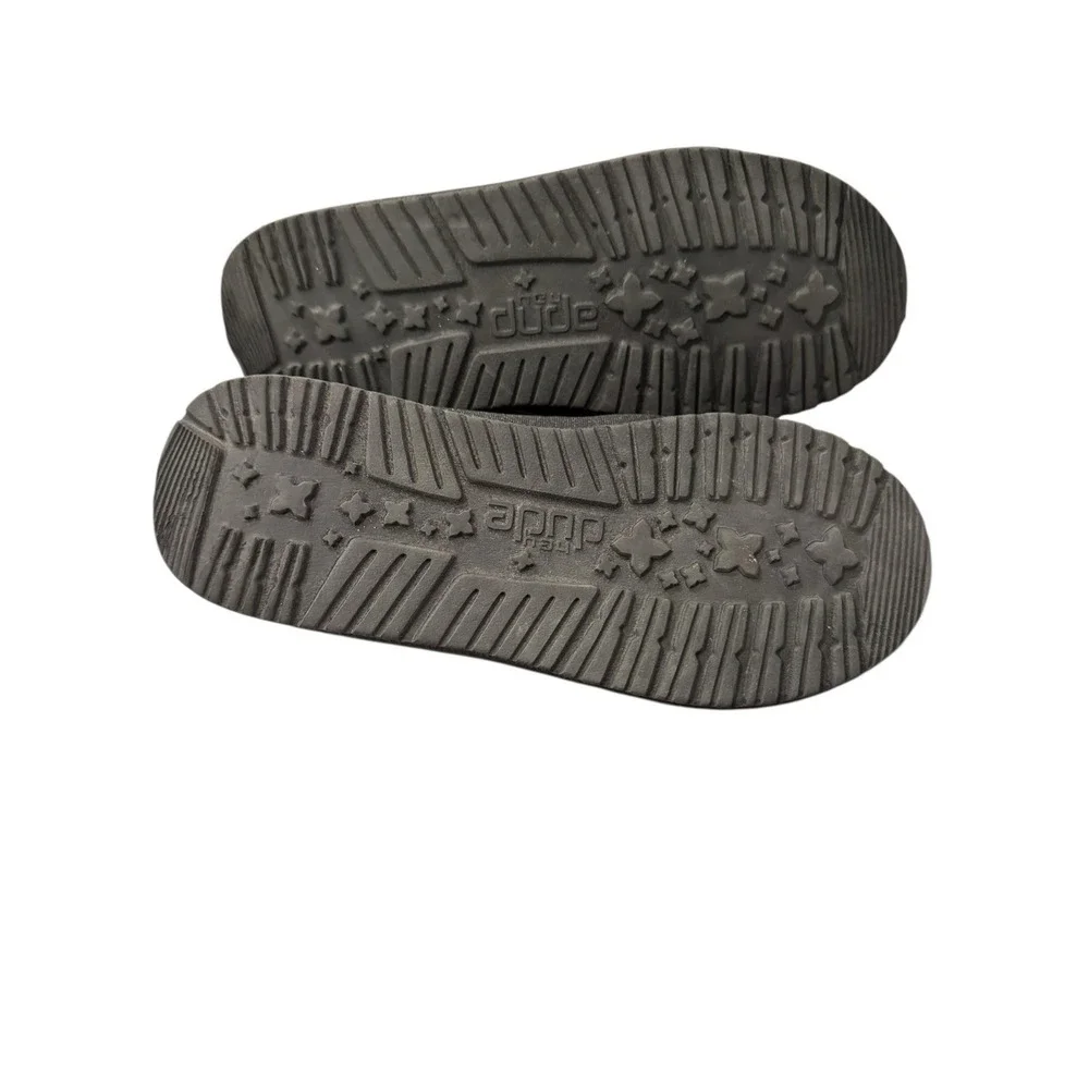 Hey Dude Wally Stretch Jersey Heather Black Kids Youth Slip On Shoes‎ Size 2